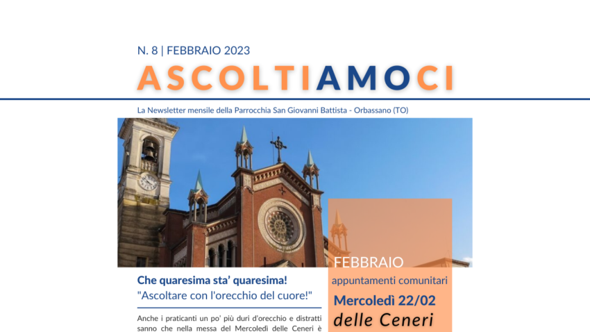 Newsletter n. 8 - Febbraio 2023 Parrocchia di Orbassano