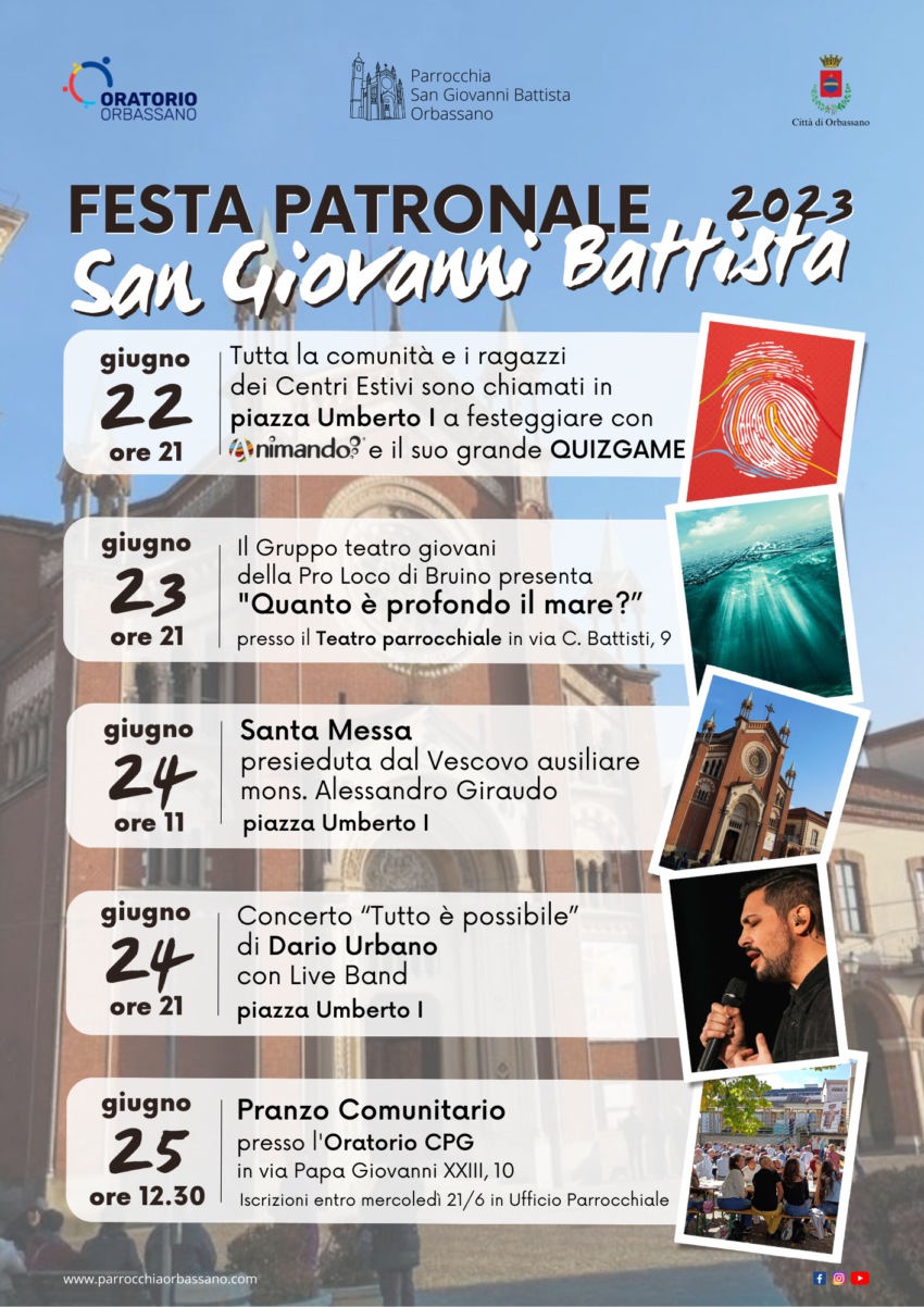 Festa patronale 2023 - Parrocchia San Giovanni Battista Orbassano