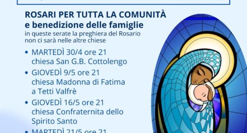 Preghiera del ROSARIO nel mese di Maggio 2024 e processione