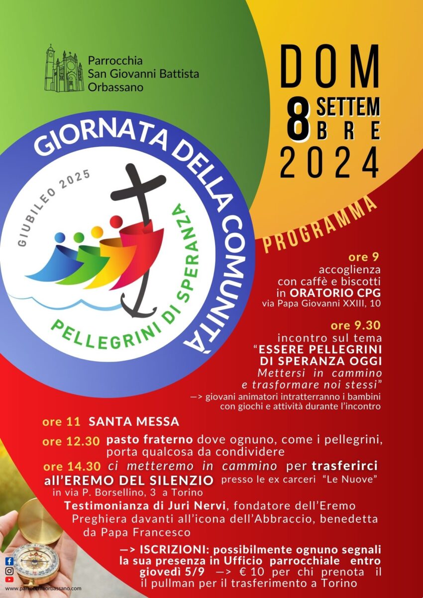 Giornata della comunità 08 settembre 2024 Parrocchia San Giovanni Battista Orbassano