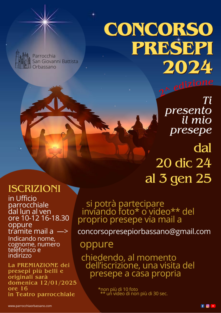 Concorso Presepi 2024 Parrocchia San Giovanni Battista Orbassano