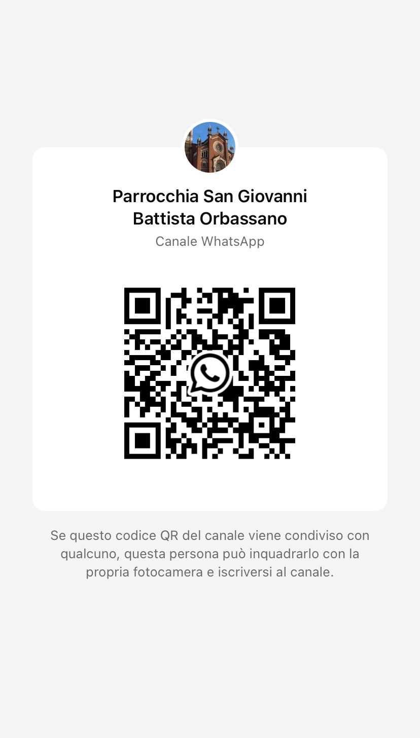 QR code del Canale WhatsApp della Parrocchia San Giovanni Battista Orbassano