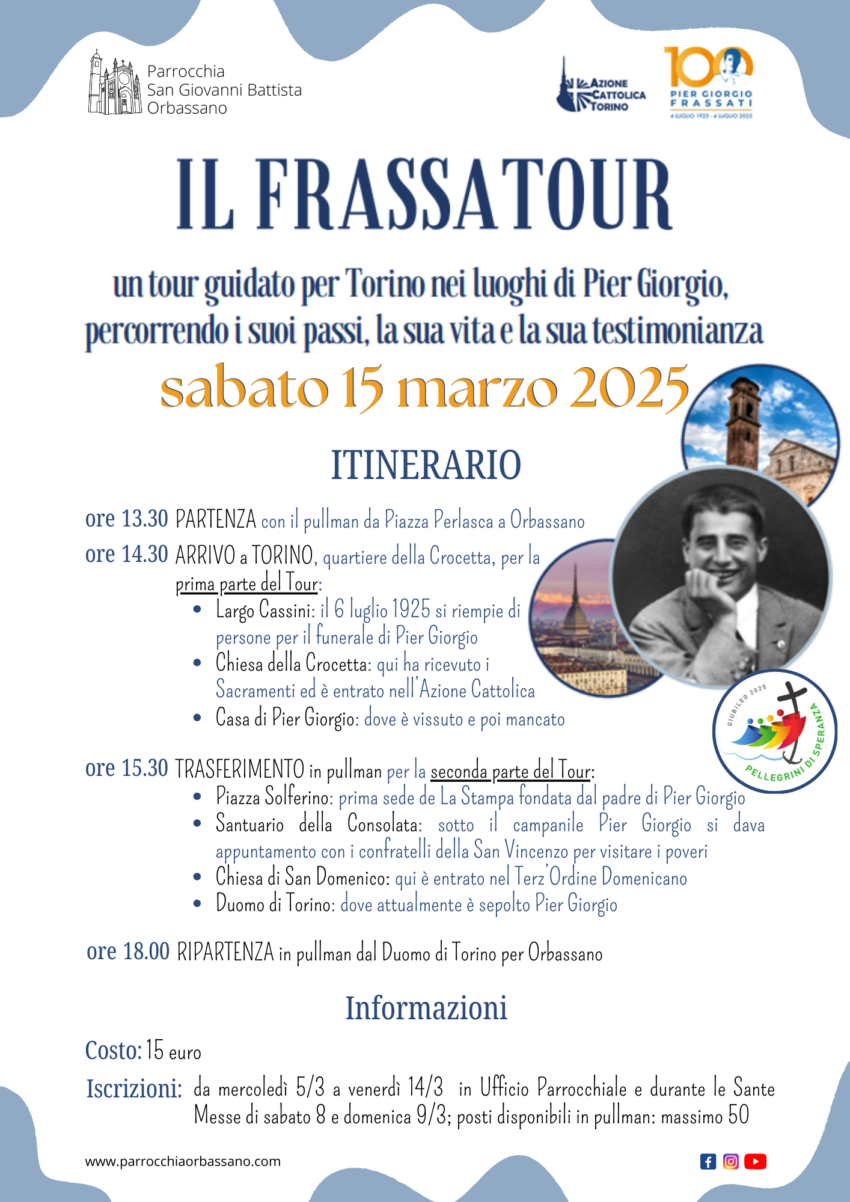 FRASSATOUR 15 marzo 2025 Parrocchia San Giovanni Battista Orbassano